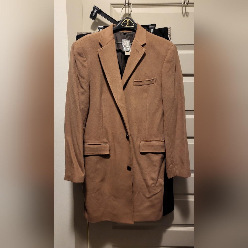 $548 NWT J.Crew Ludlow Tan Cashmere Topcoat 44R